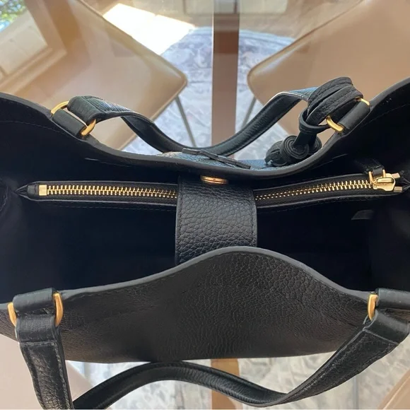 Tory Burch Black McGraw Tote Bag with Tassels - Picture 5 of 11